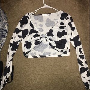 jessica cowprint crop top